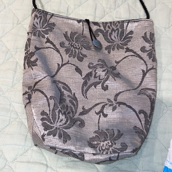 Soft silky (inside) and out. Grey and black bag - Picture 5 of 13